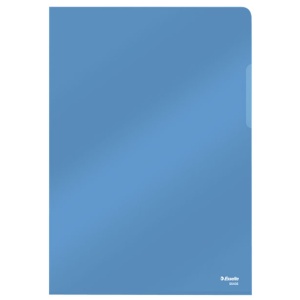 Mapa documente plastic, deschidere in L, 150 microni, A4, 25/set, albastru, ESSELTE