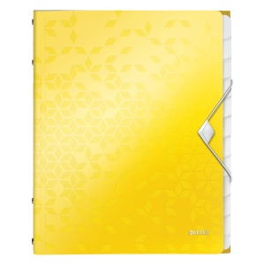 Mapa plastic cu 12 separatoare, A4, 200 coli, galben, LEITZ WOW