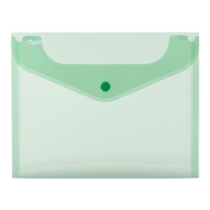 Mapa plastic, cu capsa, A5, verde, 10 buc/set, OPTIMA