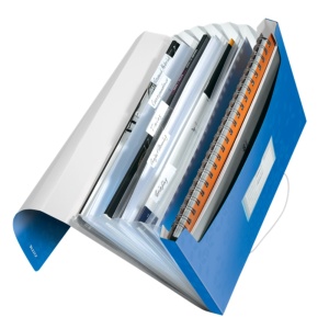Mapa plastic cu elastic, 6 compartimente, A4, albastru, LEITZ WOW - Img 2