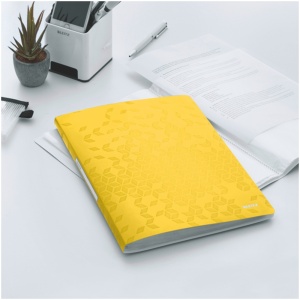 Mapa prezentare cu 20 folii, A4, galben, coperta flexibila, LEITZ WOW - Img 3
