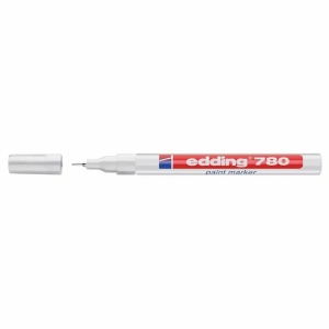 Marker cu vopsea, varf 0.8 mm, alb, EDDING 780