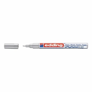 Marker cu vopsea, varf 1-2 mm, argintiu, EDDING 751 - Img 1
