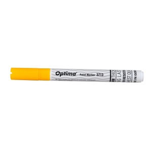 Marker cu vopsea, varf rotund 1-2mm, galben, Optima Paint 3713 - Img 2