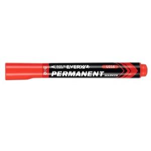 Marker permanent, varf 2.5mm, rosu, DELI U216