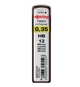 Mine creion 0,35 mm, HB, 12 buc/set, ROTRING