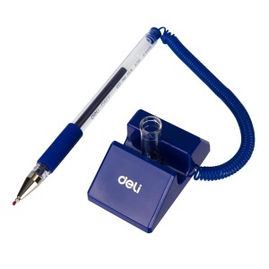 Pix cu suport adeziv si snur, 0.5 mm, albastru, DELI - Img 3