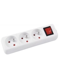 Prelungitor 3 prize, intrerupator, cablu 3 m, Schuko