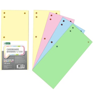 Separatoare biblioraft, 100 file, 4 culori/set