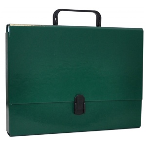 Servieta carton cu maner, 1 compartiment, verde, OFFICE PRODUCTS