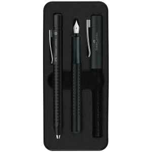 Set cadou stilou si pix, negru, FABER-CASTELL Grip 2011