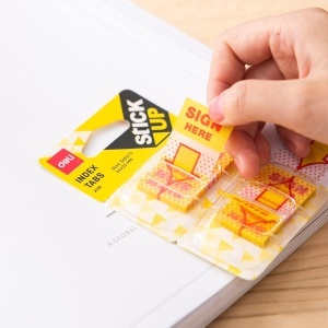 Stick index plastic, 44x25 mm, 2x50 file, DELI Sign Here - Img 3