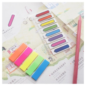 Stick index plastic 45x12 mm, 5 culori neon x 25 file/set, STICK'N - Img 3