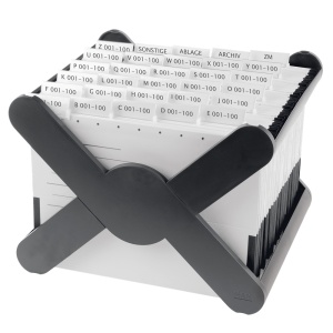 Suport pentru 35 dosare suspendabile, plastic, negru, HAN X-Cross