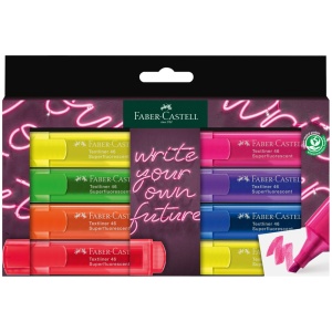 Textmarker, varf tesit 1-5 mm, 8 buc/set, superfluorescent, FABER-CASTELL - Img 1