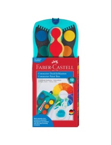 Acuarele 12 culori/set turcoaz FABER-CASTELL Connector