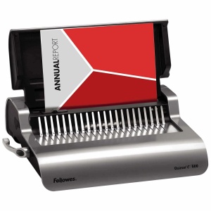 Aparat de indosariat electric, inele palstic, max. 500 coli, FELLOWES Quasar-E 500