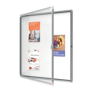 Avizier magnetic de exterior, 12 x A4, otel emailat, NOBO