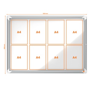Avizier magnetic de exterior, 8 x A4, Premium Plus NOBO - Img 3