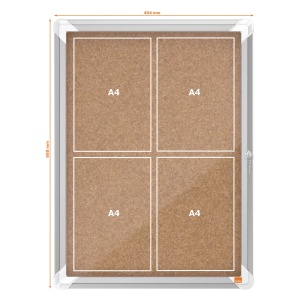 Avizier pluta pentru interior, 4 x A4, rama metalica, NOBO - Img 4