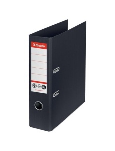 Biblioraft A4 carton reciclat, 7.5 cm, negru, ESSELTE NO. 1 Power