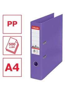 Biblioraft A4 plastifiat PP/PP, 7.5 cm, mov, ESSELTE NO. 1 Power - Img 4