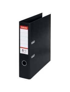 Biblioraft A4 plastifiat PP/PP, 7.5 cm, negru vivida, ESSELTE NO. 1 Power