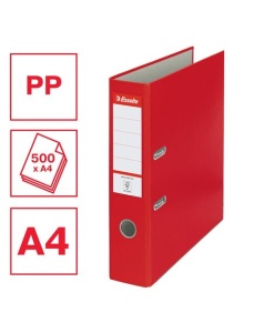 Biblioraft plastifiat, A4, 7.5 cm, rosu, ESSELTE Economy - Img 3