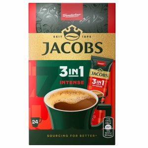 Cafea Jacobs 3 in 1 Intense, 24 plicuri/cutie