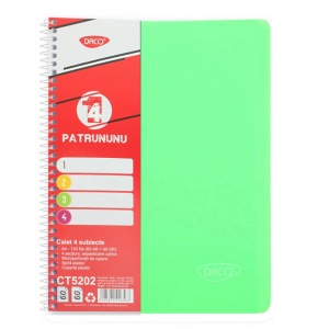 Caiet cu spirala A4, 120 file, 4 separatoare, coperta plastic, DACO - Img 7