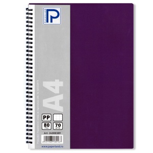 Caiet cu spirala A4, 80 file, coperta plastic, matematica, PAPERLAND - Img 10