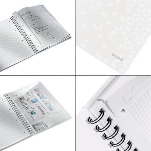 Caiet cu spirala A4, 80 file, matematica, alb, LEITZ WOW - Img 3