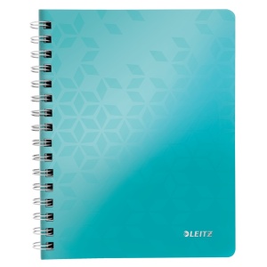 Caiet cu spirala A5, 80 file, dictando, turcoaz, LEITZ WOW