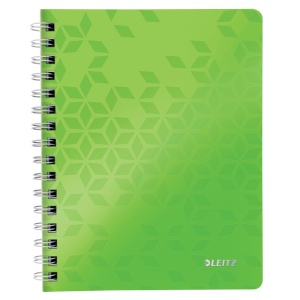 Caiet cu spirala A5, 80 file, dictando, verde, LEITZ WOW