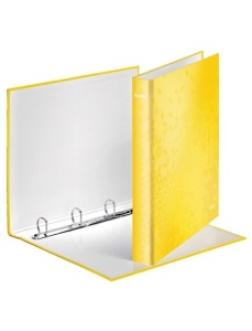 Caiet mecanic A4, 4 inele 25 mm, galben, LEITZ WOW
