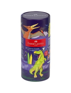 Carioci cu clip 20 culori FABER-CASTELL Connector Dinozauri - Img 1