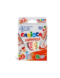 Carioci cu stampila 6 culori/set, diverse forme, CARIOCA Stamperello
