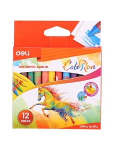 Creioane cerate 12 culori/set, ColoRun DELI - Img 2