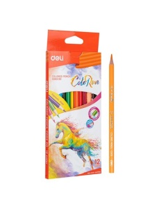 Creioane colorate 12 culori/set, ColoRun DELI - Img 3