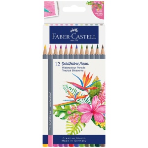 Creioane colorate FABER-CASTELL Goldfaber Tropical, 12 culori/set