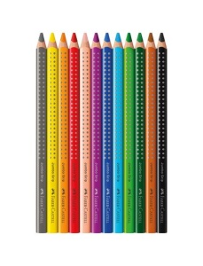 Creioane colorate Jumbo 12 culori/set Grip FABER-CASTELL - Img 2