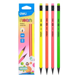 Creion cu guma, HB, DELI Neon