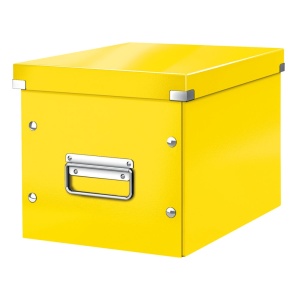 Cutie depozitare medie, 260x240x260 mm, galben, LEITZ WOW Click&Store - Img 1