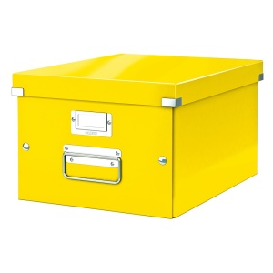 Cutie depozitare medie, 369x281x200 mm, carton, galben, LEITZ Click&Store