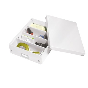 Cutie organizare medie, 280x100x370 mm, carton, alb, LEITZ WOW Click&Store - Img 3