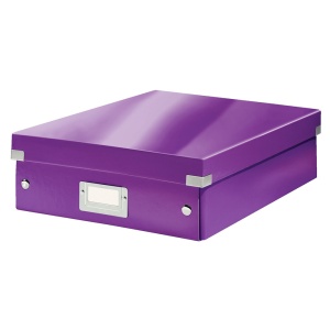 Cutie organizare medie, 280x100x370 mm, carton, mov, LEITZ WOW Click&Store