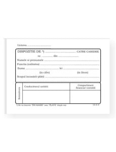 Dispozitie de plata catre casierie, A6, 100 file, 3 buc/set
