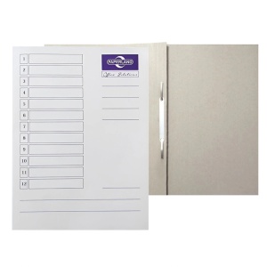 Dosar carton cu sina, A4, 300 g/mp, 50 buc/set, alb, PAPERLAND