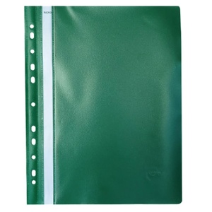 Dosar plastic cu sina si multiperforatii, verde, NOKI
