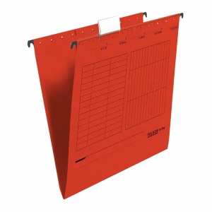 Dosar suspendabil simplu, bagheta metalica, rosu, 25 buc/set, FALKEN